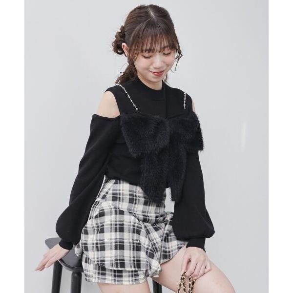 MAJESTIC LEGON / マジェスティックレゴン ビッグリボンチェーン付きニット