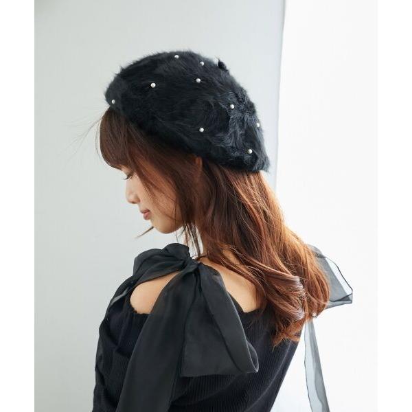 MAJESTIC LEGON / マジェスティックレゴン ふわふわパールベレー帽