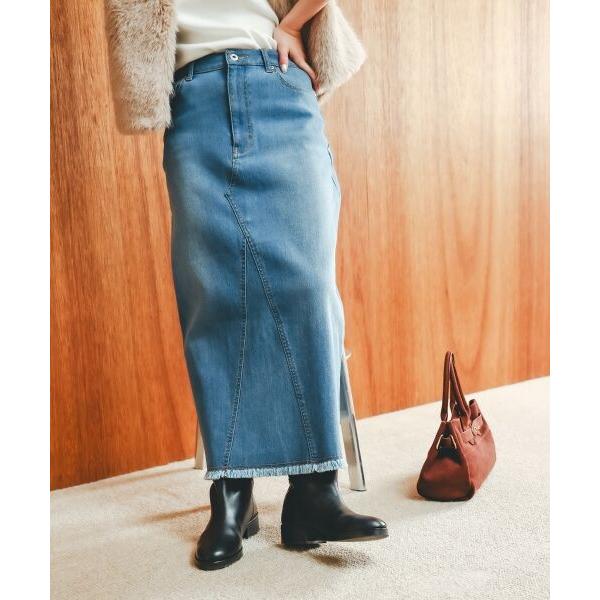 le.coeur blanc / ルクールブラン リメイク風ラメデニムスカート