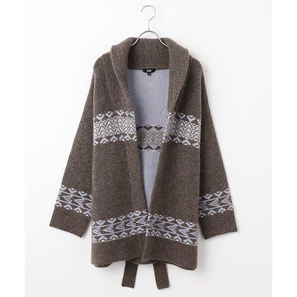 DGBH / ディージービーエイチ ウィメンズ・ショールカラージャガードカーディガン