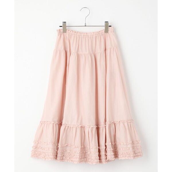 PINK HOUSE / ピンクハウス 裾フリル使いローンミディスカート