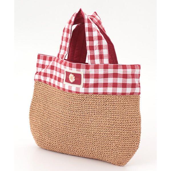 PINK HOUSE / ピンクハウス 【OUTLET】ブロックチェック使いペーパーヤーントートバッ...