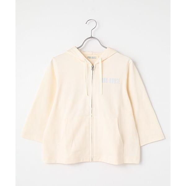 PINK HOUSE / ピンクハウス あじさいグラデーションロゴアップリケパーカー