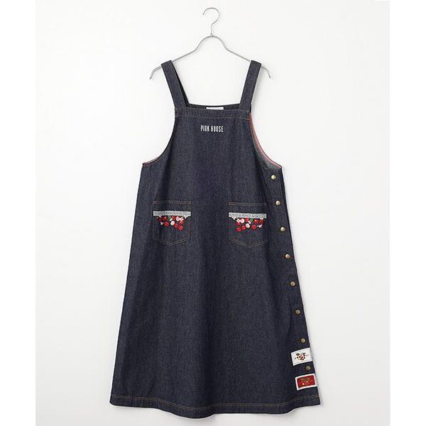 PINK HOUSE / ピンクハウス ●チェリー刺繍使いデニムジャンパースカート