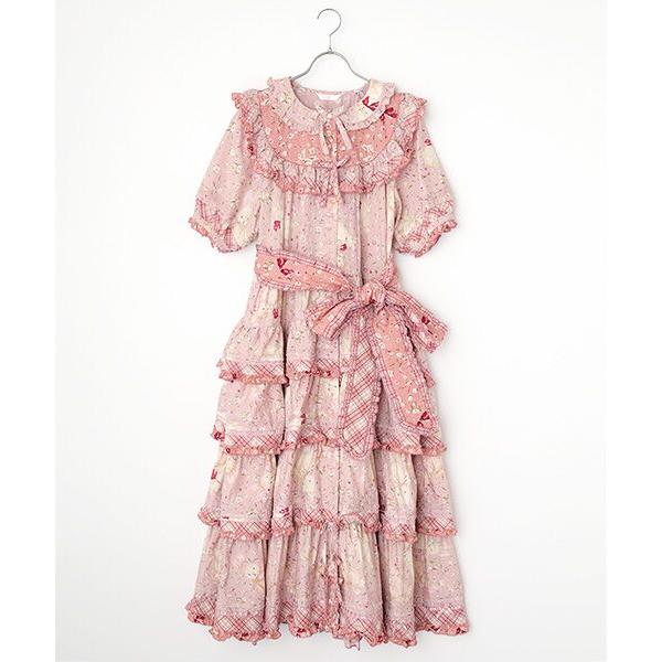 PINK HOUSE / ピンクハウス バラ園うさぎヨークワンピース