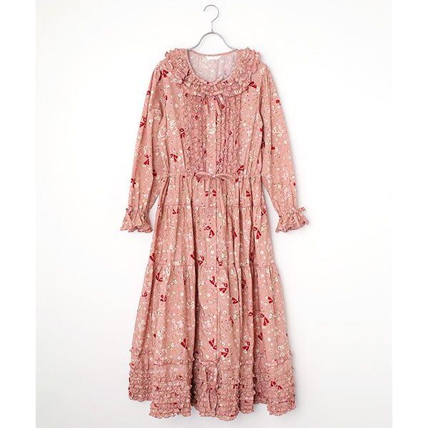 PINK HOUSE / ピンクハウス バラとリボンプリントワンピース