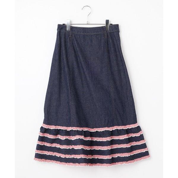 PINK HOUSE / ピンクハウス ギンガムチェック使いデニムスカート