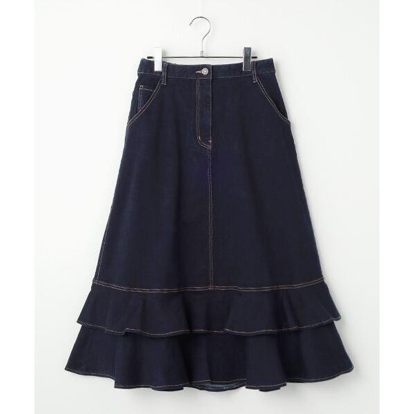 PINK HOUSE / ピンクハウス フリル使いデニムスカート