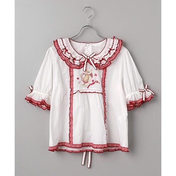 PINK HOUSE / ピンクハウス テディローズ刺繍使いブラウス