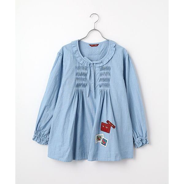 PINK HOUSE / ピンクハウス ネームワッペン使いダンガリーチュニックブラウス