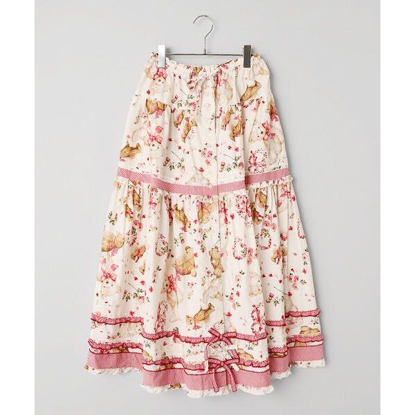 PINK HOUSE / ピンクハウス テディローズプリントスカート