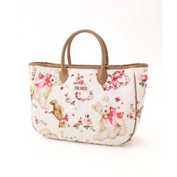 PINK HOUSE / ピンクハウス テディローズプリントキルティングバッグ