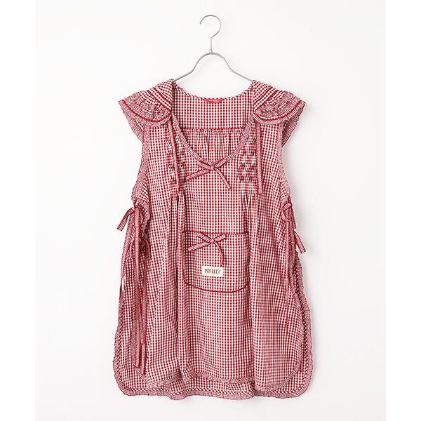 PINK HOUSE / ピンクハウス ギンガムチェックフード付きタブリエ