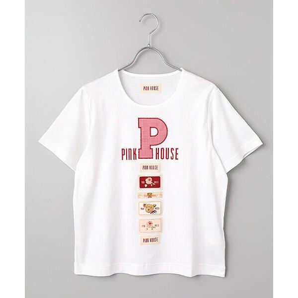 PINK HOUSE / ピンクハウス Pロゴアップリケ＆ネームワッペン使いカットソー