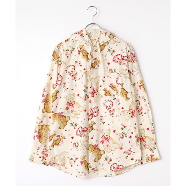 PINK HOUSE / ピンクハウス テディローズプリントフードブラウス