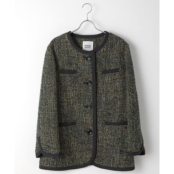 INGEBORG / インゲボルグ 【INGEBORG×VIVIANO】ファンシーツイードノーカラー...