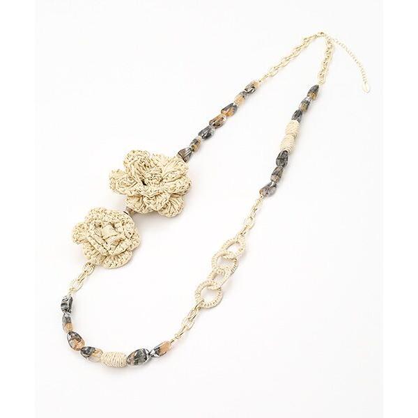 INGEBORG / インゲボルグ ペーパーヤーンコサージュ付きネックレス