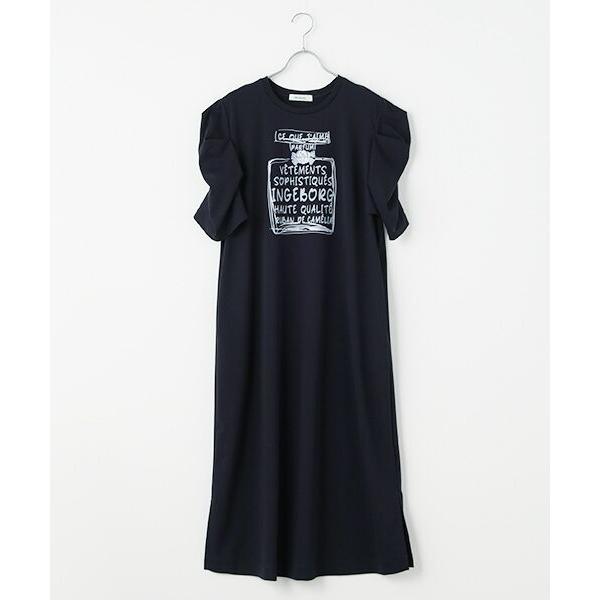 INGEBORG / インゲボルグ 香水瓶ワンポイントpt.カットソーワンピース