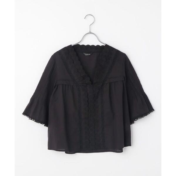 INGEBORG / インゲボルグ ●レース使いコットンローンブラウス