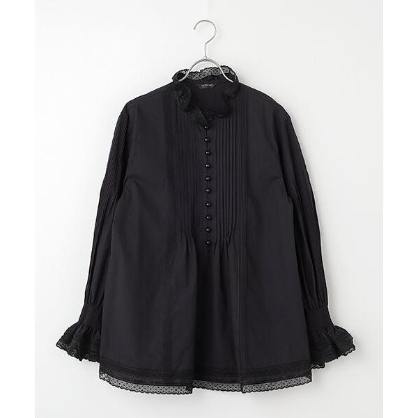 INGEBORG / インゲボルグ シルクローンスタンドカラーブラウス