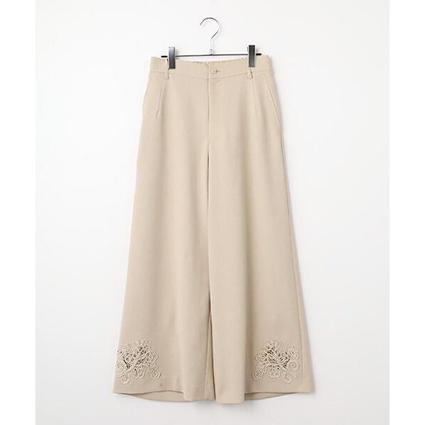 INGEBORG / インゲボルグ 透かしコード刺繍ワイドパンツ