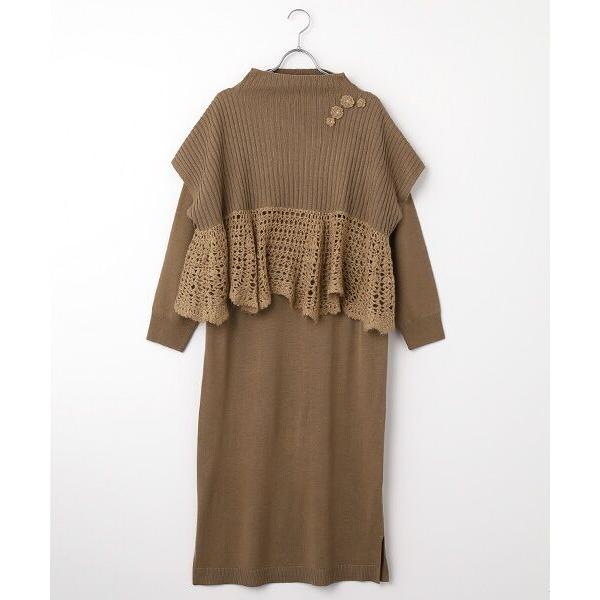 INGEBORG / インゲボルグ ポンチョ付きニットワンピース