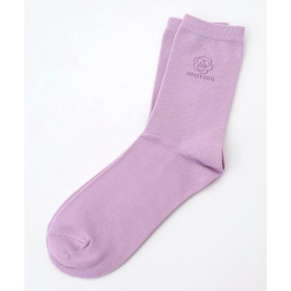 INGEBORG / インゲボルグ ロゴ＆カメリア入りソックス