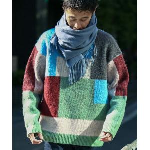 Sonny Label / サニーレーベル モヘアライクブロックプルオーバー