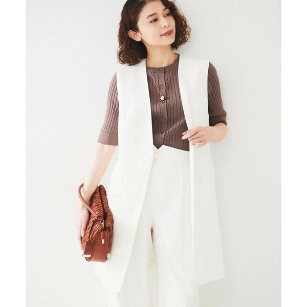 UNTITLED / アンタイトル 【セットアップ可能／オンオフ】ラミー混カラーレスジレ