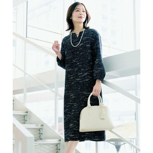 UNTITLED / アンタイトル 【洗える/ストレッチ】ツイードジャージワンピース