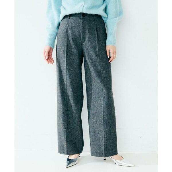 UNTITLED / アンタイトル 【ワイド/後ろゴム/シーズンレス】シルクネップツイードパンツ