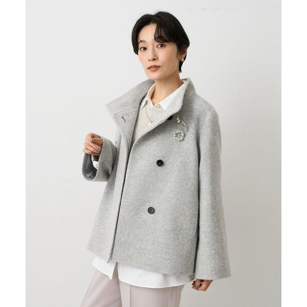 UNTITLED / アンタイトル 【スタンドカラー/オンオフ使える】クラシカルツイードコート