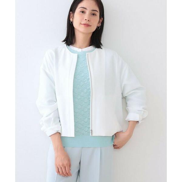 INDIVI / インディヴィ 【洗える】凹凸素材シンプルブルゾン