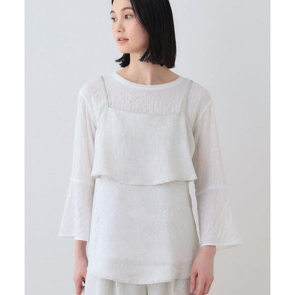 INDIVI / インディヴィ 【2点セット／洗える】カセット服 キャミ＆ブラウス セットトップス