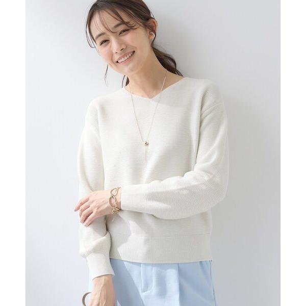 INDIVI / インディヴィ 【ウール混ラメ素材】Vネック煌めきニット