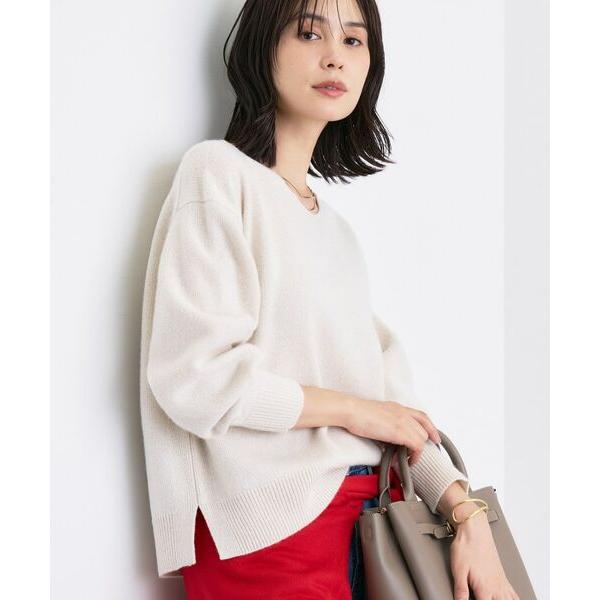 INDIVI / インディヴィ 【洗える／カシミヤ混】ミドルゲージVネックニット