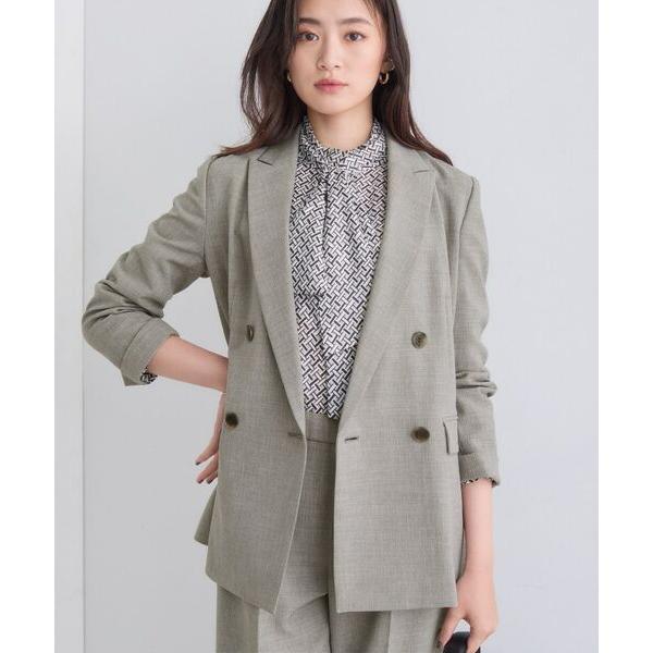 INDIVI / インディヴィ 【洗える／セットアップ可能】凹凸ストレッチ素材ダブルジャケット
