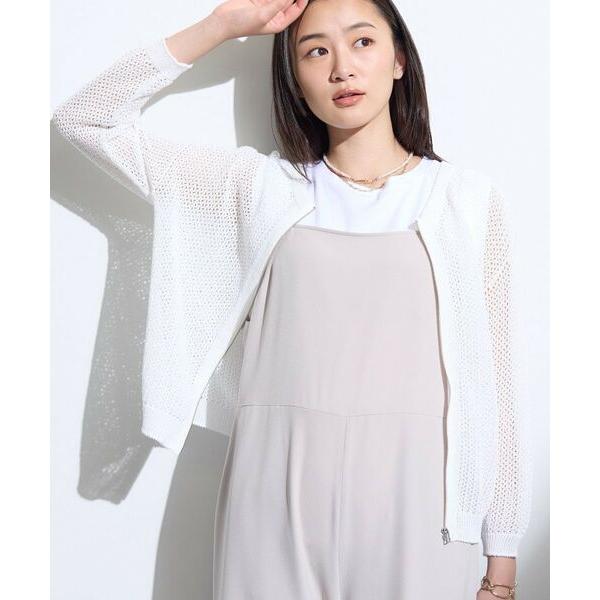 INDIVI / インディヴィ 【軽羽織／着映え】メッシュ編みニットブルゾン