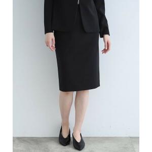 インディヴィ　セットアップ　スカート　４２　美品　黒　ストライプ　スーツ　薄手 INDIVI（インディヴィ） スカートスーツ 「定番スーツ／洗える」スラブ