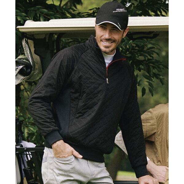 adabat / アダバット 【撥水加工】異素材組み合わせ ハーフジッププルオーバー