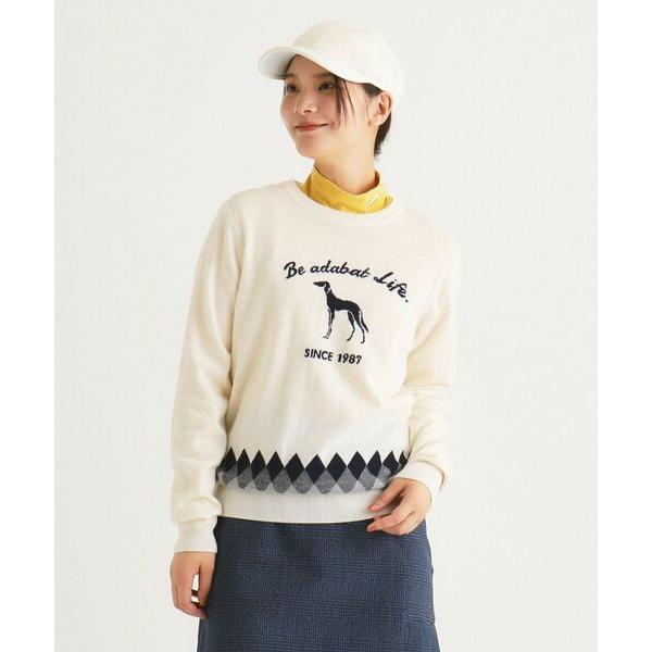 adabat / アダバット ロゴデザイン 長袖カシミヤセーター