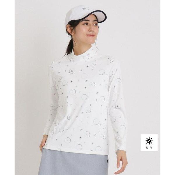 adabat / アダバット UVカット ロゴドットプリント長袖モックネックT