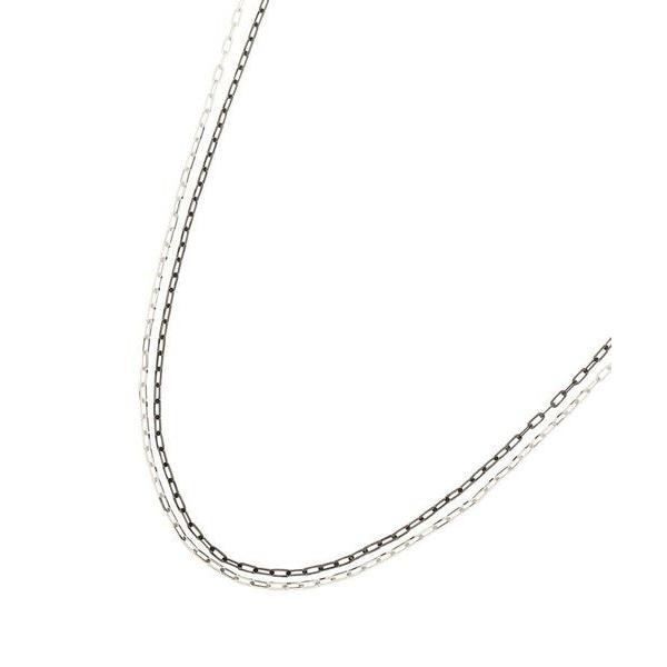 COCOSHNIK / ココシュニック K10ロング角アズキチェーン 2連ネックレス（WG×BG）