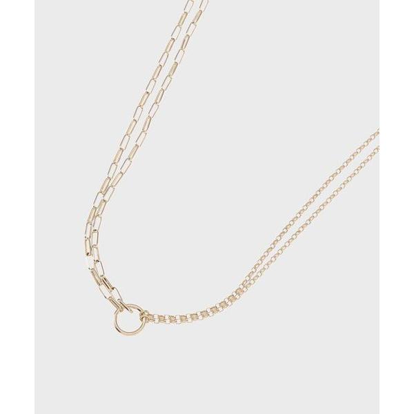 COCOSHNIK / ココシュニック K10ロングアズキ アシンメトリーチェーン ネックレス