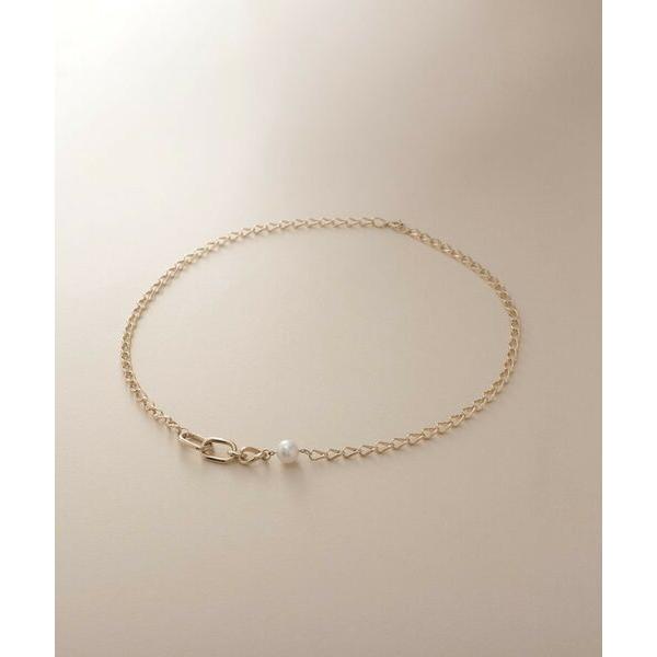 COCOSHNIK / ココシュニック K10パール アラメキヘイ×PCチェーン ネックレス