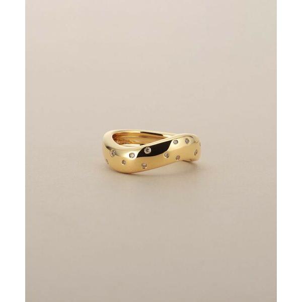 COCOSHNIK / ココシュニック K18ウェーブラインドット リング太