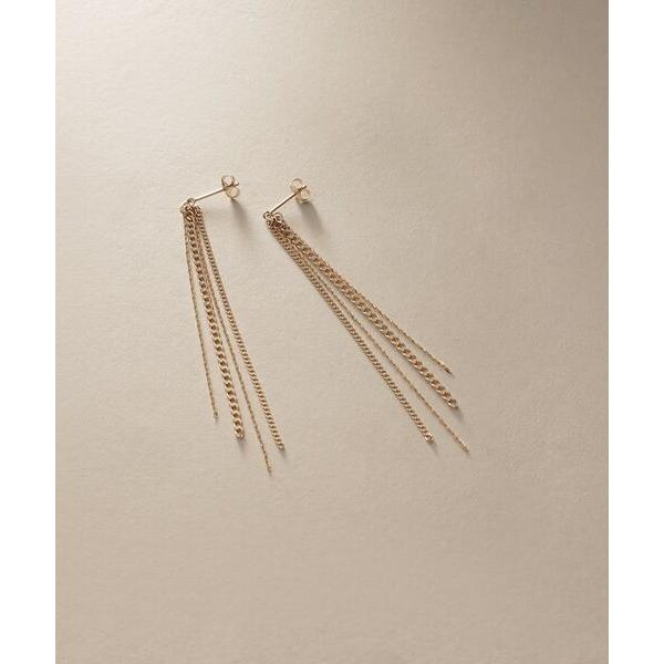 COCOSHNIK / ココシュニック K10キヘイミックスチェーンフリンジ スタッドピアス