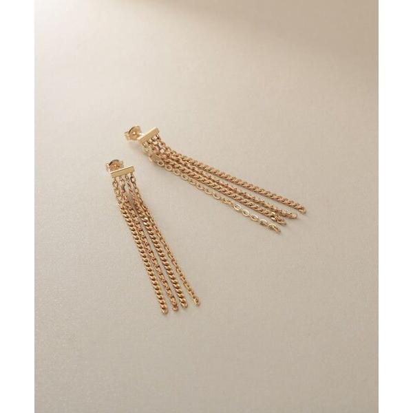 COCOSHNIK / ココシュニック K10キヘイミックスチェーンフリンジ スタッズピアス