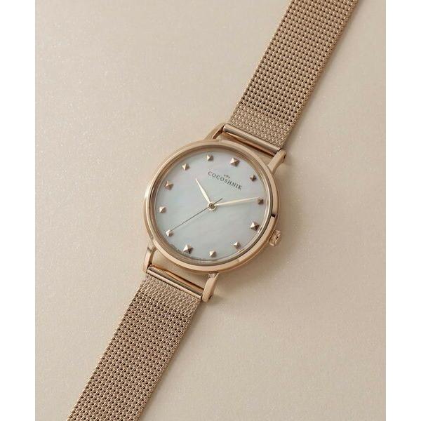 COCOSHNIK / ココシュニック RGラウンドメッシュベルト ウォッチ（白蝶貝）