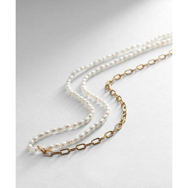COCOSHNIK / ココシュニック シルバー バロックパール ハーフチェーン ネックレス GP